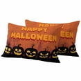 thumbnail image 1 of Orange Black Halloween Outdoor Waterproof Pillow Covers, Pumpkins Web Decorative Rectangle Throw Pillowcase Sofa Cushion Sham for Patio/Couch/Chair, 20"x12" 2 Pack, 1 of 8
