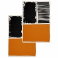 thumbnail image 1 of Orange Black Kitchen Dish Towels for Drying Dishes Set of 2, Farmhouse Striped Modern Abstract Art Waffle Weave Microfiber Hand Tea Bathroom Towels Quick Dry & Absorbent Towel 15.7x23.6, 1 of 7