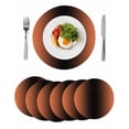 thumbnail image 1 of Orange Black Ombre Round 13 Inch Placemats Set of 6, Modern Gradient Abstract Art HeatResistant Non Slip Place Mats for Dining Table, Wipeable Braided Kitchen Table Mats for Housewarming, 1 of 9