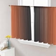 thumbnail image 1 of Orange Black Ombre Semi Sheer Window Curtains 45 Inches Long, Modern Gradient Abstract Art Rod Pocket Voile Silky Chiffon Curtain Light Filtering Drapes for Living Room, Kitchen, 52"x45", 2 Panels, 1 of 9