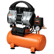 Orange & Black-Orange Oil Free Mini Air Compressor with 2 Gallon Tank 110V 1.5HP Portable Air Pump for Tire Inflation & Small Pneumatic Tools