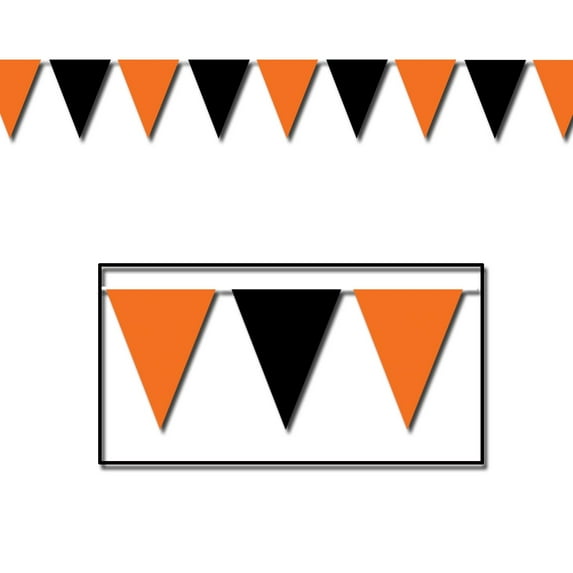 Orange & Black Outdoor Pennant Banner Party Accessory (1 count) (1/Pkg)