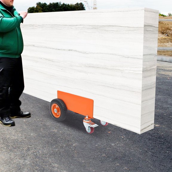 Orange Black Panel Moving Cart, Alloy Steel Material with Electrostatic Spraying Process. 300kg Max Load Capacity, 2 Pneumatic Wheels & 2 Brake Universal Wheels for Heavy Transport