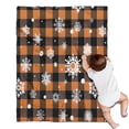 thumbnail image 1 of Orange and Black Plaid Christmas Snowflake Pattern Blanket,Comfortable Soft Flannel Throw Blanket,All Season,Warm Lightweight Blankets for Sofa Bed Couch Living Room Chair,30"x40", 1 of 4