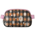 thumbnail image 1 of Orange and Black Plaid Christmas Snowflake Pattern Cute Fanny Packs for Women,Travel Waterproof Crossbody Fanny Bags Waist Purse for Women Anti Theft Adjustable Strap for Running Travel Cycling, 1 of 6