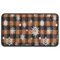 thumbnail image 1 of Orange and Black Plaid Christmas Snowflake Pattern Door Rugs,Washable Non Slip Door Mats Indoor,Decorative Door Mats,Entry Mat Indoor for Entrance,Bedroom,Kitchen,Bathroom,30"x17", 1 of 6