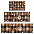 thumbnail image 1 of Orange and Black Plaid Christmas Snowflake Pattern Kitchen Rugs Sets Of 3,Kitchen Runner Rugs Non Skid Washable,Decorative Kitchen Floor Mats for Kitchen,Sink,Laundry,17"x30"+ 17"x47" + 17"x59", 1 of 6
