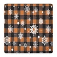 thumbnail image 1 of Orange and Black Plaid Christmas Snowflake Pattern Square Fitted Tablecloth with Elastic Edge,Square Table Cover,Washable Elastic Table Cover for Home Kitchen Party Decor 36"x36", 1 of 6