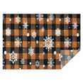 thumbnail image 1 of Orange and Black Plaid Christmas Snowflake Rectangle Tablecloth 60"x84",Waterproof Polyester Rectangle Table Cloth, Wipeable Spillproof Polyester Tablecloth for Dining, Camping, Indoor and Outdoor, 1 of 5