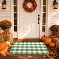 thumbnail image 1 of Orange and Black Plaid Rug, 32'' x 20'' Fall Outdoor Front Door Decor Mat, Cotton Washable Hand-Woven Rug for Layered Doormat, Autumn Halloween Thanksgiving Carpet for Porch, Entryway, 1 of 7