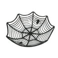thumbnail image 1 of Orange & Black Plastic Spiderweb Candy Basket - 28x8cm Halloween Party Decor, Kitchen Treat Bowl, Spooky Themed Serving Dish for Halloween Decorations, 1 of 1