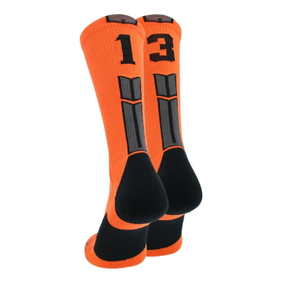 Orange/Black Player Id Crew Number Socks (#13, Small)