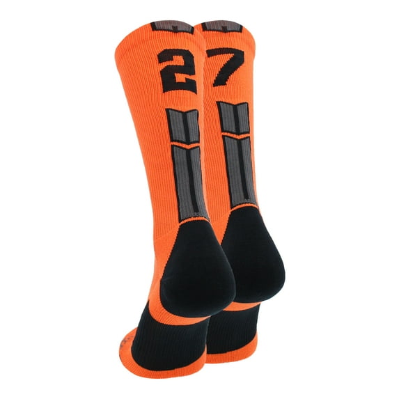 Orange/Black Player Id Crew Number Socks (#27, Large)