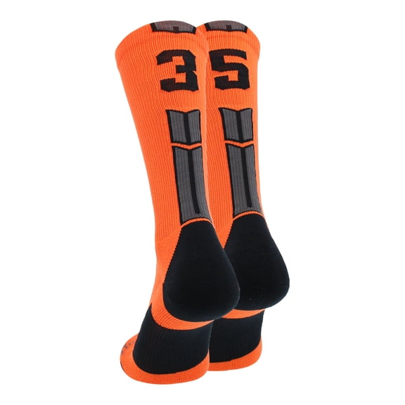 Orange/Black Player Id Crew Number Socks (#35, Large)