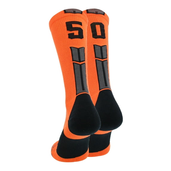 Orange/Black Player Id Crew Number Socks (#50, Small)