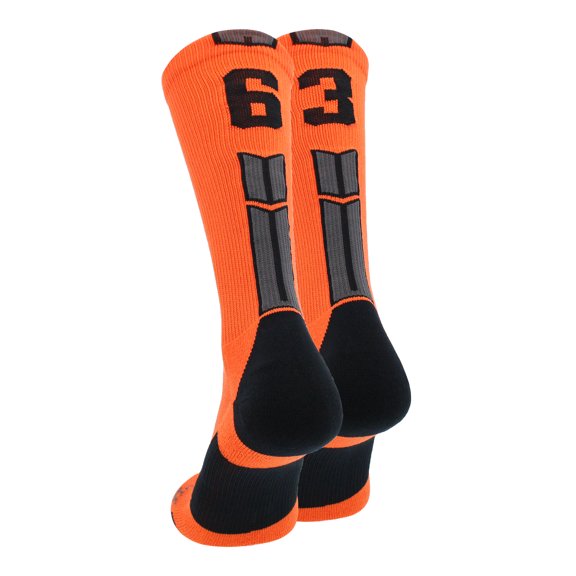 Orange/Black Player Id Crew Number Socks (#63, Large)