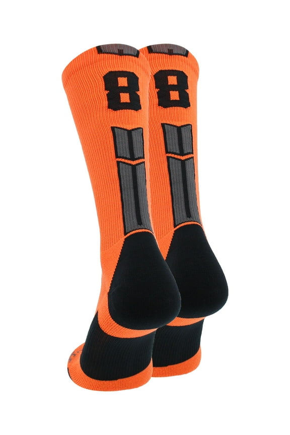 Orange/Black Player Id Crew Number Socks (#88, Medium)