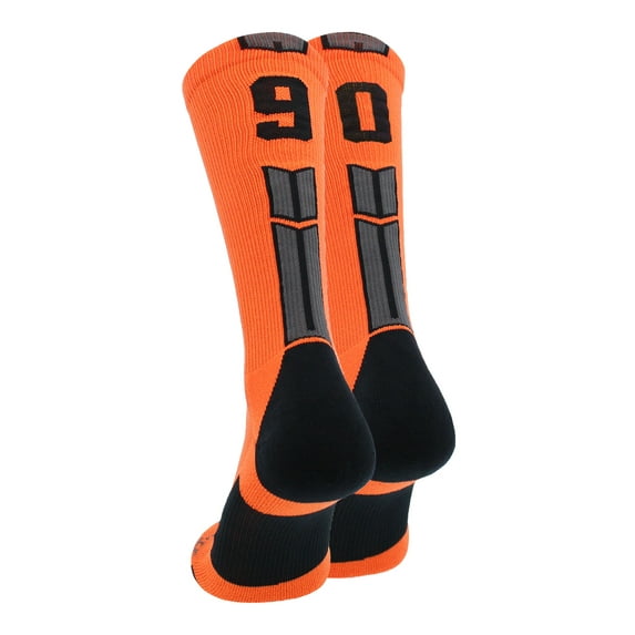 Orange/Black Player Id Crew Number Socks (#90, Small)