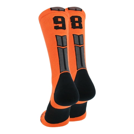 Orange/Black Player Id Crew Number Socks (#98, Small)