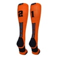 thumbnail image 1 of Orange/Black Player Id Over the Calf Number Socks (#21, Large), 1 of 2