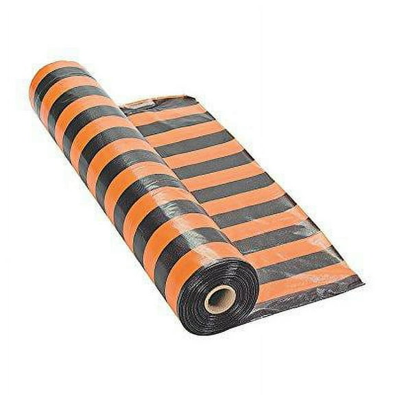 Orange/Black Striped Tablecloth Roll - Party Supplies - 1 Piece