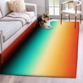 thumbnail image 1 of Orange Black Teal Ombre Area Rugs 2.7'x5', Washable Small Throw Rugs for Kitchen Bedroom, Contemporary Gradient Abstract Indoor Outdoor Rug Non-Slip Low Pile Carpet Runner Reversible Floor Mats, 1 of 8
