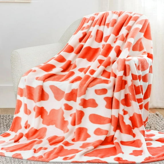 Orange Blanket Twin Size Lightweight Burnt Orange Throw Blankets Fuzzy Cozy Girls Blanket Warm Auburn Throw Blanket for Couch