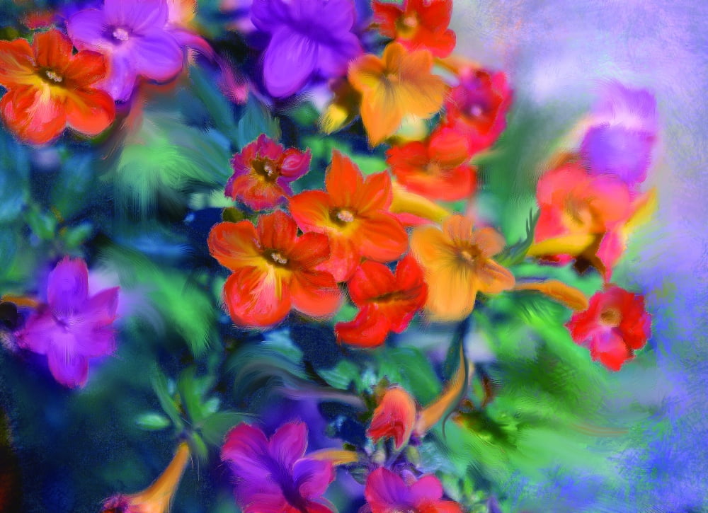 Orange Bloom of Truth Canvas Art - Anthony Christou (18 x 24)