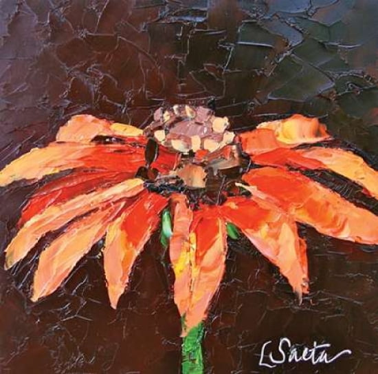 Orange Blooms Canvas Art - Leslie Seata (24 x 24)