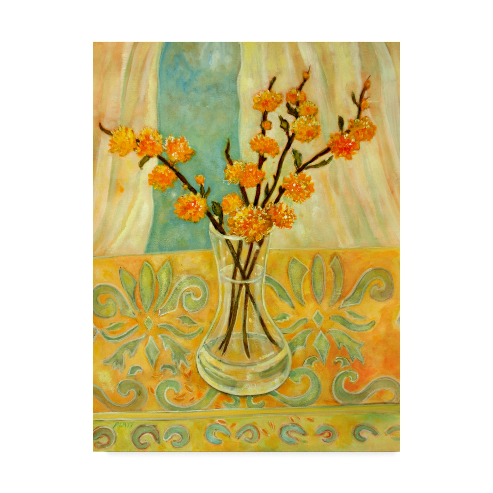 Orange Blossom On A Lemon Cloth' Canvas Art by Lorraine Platt