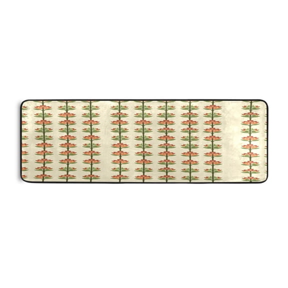 Orange Blossoms 72x24" Runner Rug, Non-Slip Memory Foam Cushion, Anti-Crease for Hallways and Bedrooms