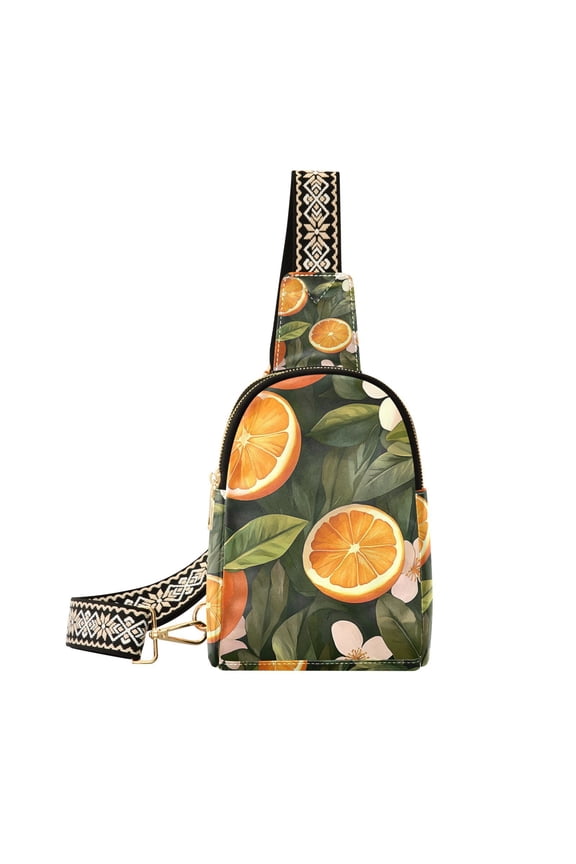 Orange Blossoms Leaves Crossbody Bags Fanny Pack Sling Bag for Travel Chest Bag Shoulder Bag for Women Trendy