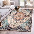 thumbnail image 1 of Orange Blue Area Rug 4x6 FT,Non Slip Kids Room Carpet,Boho Geometric Middle Century Abstract Western Washable Soft Floor Carpet Non-Shedding Throw Rug for Dorm Kitchen Study Room Home Office Bedside, 1 of 9