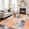 thumbnail image 1 of Orange Blue Area Rug 5x7 FT, Non Slip Bedroom Throw Carpet, Minimalist Smear Abstract Art Painting Washable Soft Floor Carpet Non-Shedding Rug for Dining Room Bedside Classroom Desk, 1 of 9