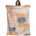 thumbnail image 1 of Orange Blue Blanket Soft Cozy Warm Twin Blanket for Bed, Plush Fuzzy Flannel Fleece Blankets for Sofa, Minimalist Smear Abstract Art Painting Throw Blankets for Couch, Gifts for Men, 60"x80", 1 of 9