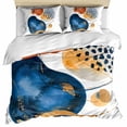 thumbnail image 1 of Orange Blue Boho Bedding 3 Piece Duvet Cover Set California King, Ethnic Abstract Geometric Striped Soft Microfiber Comforter Cover with Zipper Closure & Pillowcases, FadeResistant Quilt Cover, 1 of 9