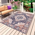thumbnail image 1 of Orange Blue Boho Outdoor Rug 4x6 Ft, Non Slip Washable Area Rug, Ethnic Geometric Southwest Patio Rugs Carpet Runner, Large Floor Mat for Indoor/Outdoor Deck Porch Camping, 1 of 8