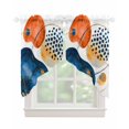 thumbnail image 1 of Orange Blue Boho Swag Valances for Windows, Ethnic Abstract Geometric Striped Rod Pocket Sheer Valances for Small Windows, Swag Toppers Light Filtering for Kitchen Living Room 2 Panels 28''x36'', 1 of 6