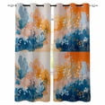thumbnail image 1 of Orange Blue Botanical Blackout Curtains for Bedroom Living Room Darkening Curtains 54 Inch Long Abstract Art Forest Short Curtain for Small Window Treatment Thermal Insulated Grommet Drapes 52"x54"x2, 1 of 9