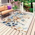 thumbnail image 1 of Orange Blue Botanical Outdoor Rug for Patio/Deck/Porch, Non-Slip Large Area Rug 6 x 9 Ft, Weeping Fall Eucalyptus Leaves Rustic Indoor Outdoor Rugs Washable Area Rugs, Camping Rug Carpet Runner, 1 of 8