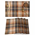 thumbnail image 1 of Orange Blue Checkered Placemats Set of 2 Fall Farmhouse Buffalo Plaid Place Mats Indoor Wipeable Table Mats Washable Cloth Dining Table Placemats for Kitchen Holiday Party Home Decor 13x19 Inch, 1 of 9
