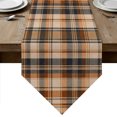 thumbnail image 1 of Orange Blue Checkered Table Runner Linen Burlap Table Runner 72 Inches Long Fall Farmhouse Buffalo Plaid Dresser Scarves for Kitchen Island Coffee Dining Room Party Wedding Holiday Decoration 14"x72", 1 of 8
