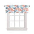 thumbnail image 1 of Orange Blue Coral Kitchen Valances for Windows Farmhouse Linen Window Valance Curtain for Living Room Window Treatment Green Gradient Coastal Ocean Color Valance Rod Pocket Topper Drape, 42 x 18 Inch, 1 of 6
