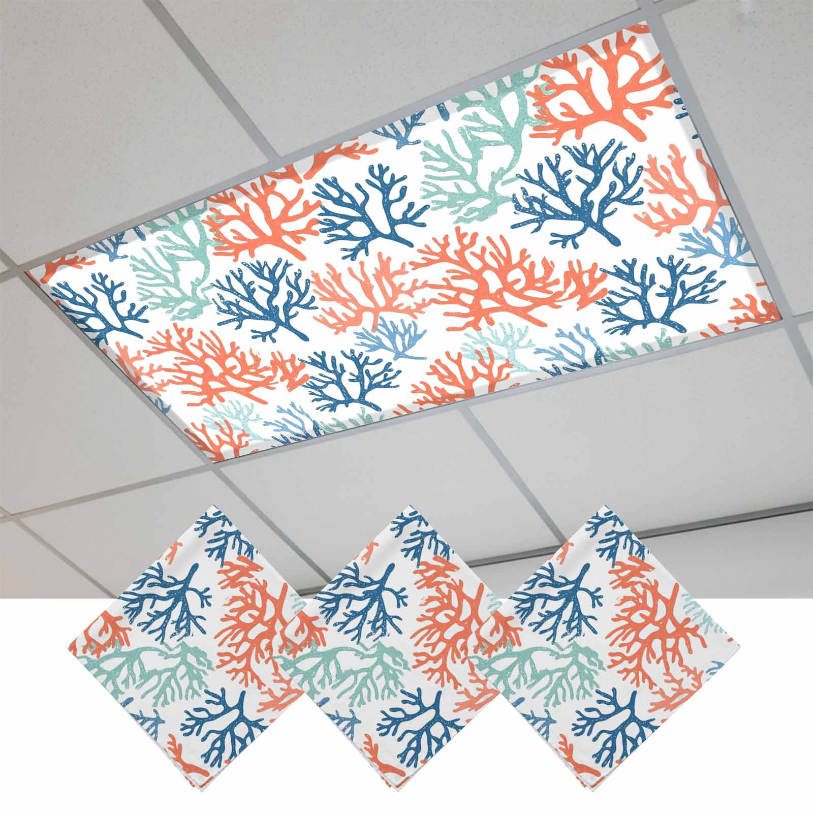 Photo inspiration: Picture Idea: Orange Blue Coral Magnetic Fluorescent Light Covers For Ceiling Lights