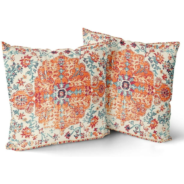 Orange and blue cushion covers hotsell