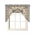 thumbnail image 1 of Orange Blue Ethnic Rustic Swag Valances for Windows, Small Curtains Drapes, Heritage Boho Southwestern Kitchen Window Curtains Over Sink Window Treatment Valance for Bedroom/Bathroom 56"x36", 1 of 5