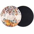 thumbnail image 1 of Orange Blue Fall Coasters Set of 2, Absorbent Coasters for Drinks, Thanksgiving Pumpkins Botanical Rustic Coaster for Desk Coffee Table Protection, Home Decor House Warming Gifts 4", 1 of 8