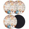 thumbnail image 1 of Orange Blue Fall Coasters Set of 4, Absorbent Coasters for Drinks, Pumpkins Retro Botanical Thanksgiving Coaster for Desk Coffee Table Protection, Home Decor House Warming Gifts 4", 1 of 8
