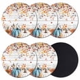 thumbnail image 1 of Orange Blue Fall Coasters Set of 6, Absorbent Coasters for Drinks, Pumpkins Botanical Thanksgiving Wooden Coaster for Desk Coffee Table Protection, Home Decor House Warming Gifts 4", 1 of 8