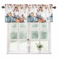 thumbnail image 1 of Orange Blue Fall Kitchen Valances for Windows 60x18 Inch Kitchen Curtains Valances Rod Pocket Thanksgiving Maple Leaf Botanical Bathroom Window Valances for Window Treatment Decor, 1 of 6